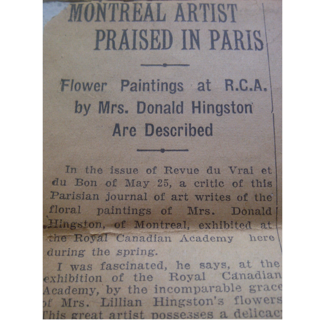 Montreal Artist Praised in Paris <span style=