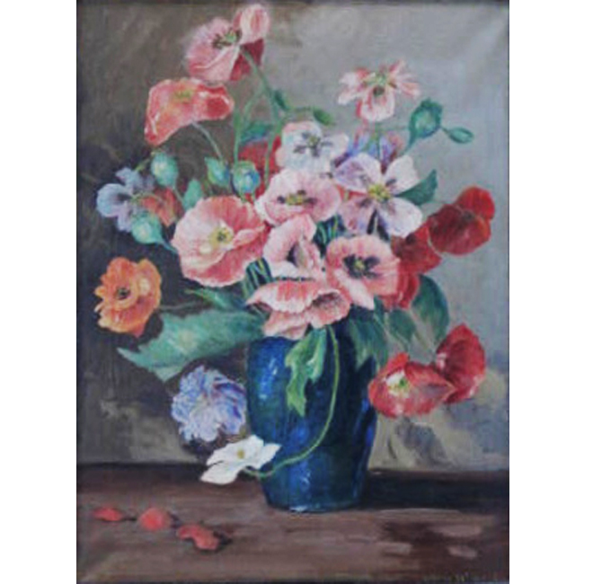 Poppies In A Blue Vase <span>JOY GRAY-DONALD</span>