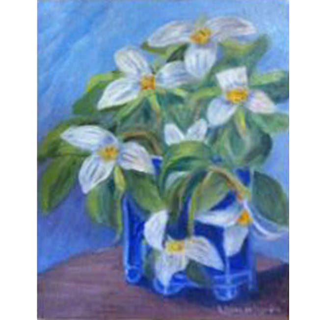 Trilliums In Blue Vase <span>BRIAN GALLERY</span>