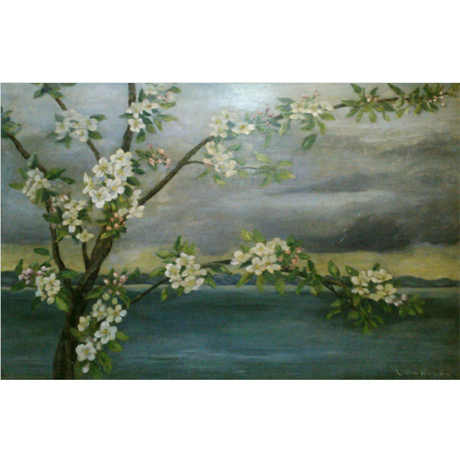 Apple Blossoms with Lake <span>SANDRA DOLAN</span>