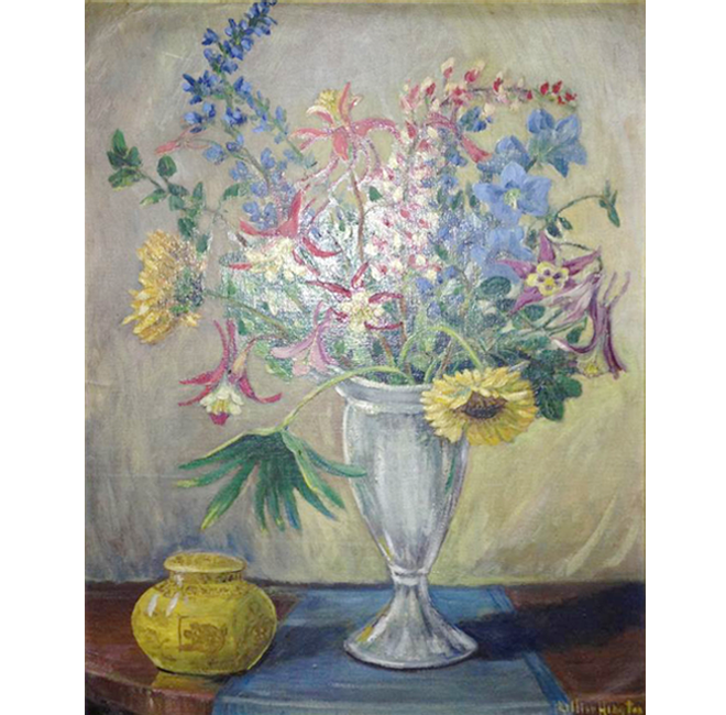 Bouquet In Silver Vase <span>MARY GALLERY</span>