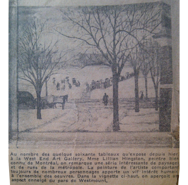 Westmount Park under snow <span>LA PRESSE, FEB. 21 1950</span>