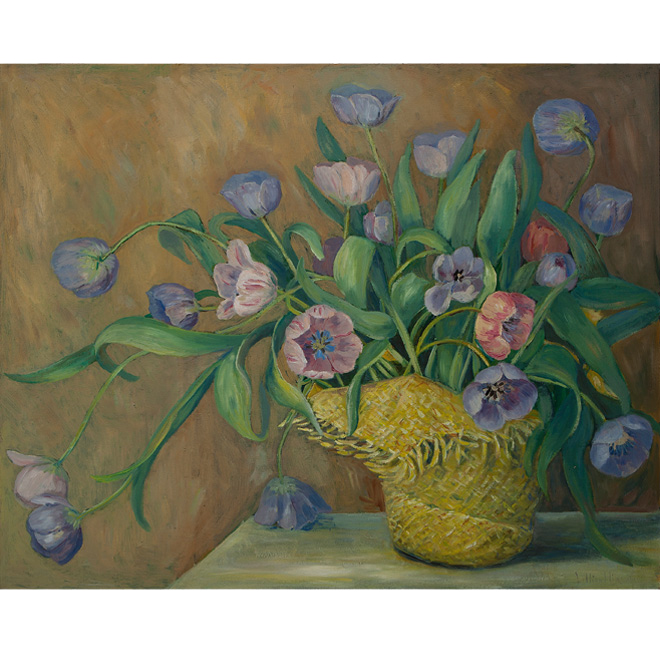 Tulips In Straw Hat <span>DALY/STEUBE FAMILY</span>