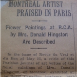 Montreal Artist Praised in Paris <span style=