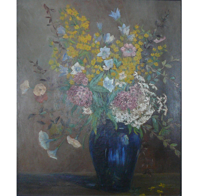 Flowers In A Blue Vase <span>DONALD GRAY-DONALD</span>